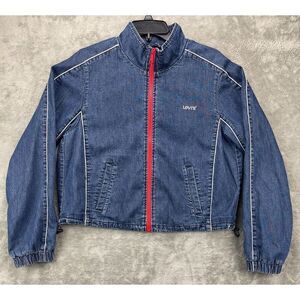 Levi's Women's Denim‎ Trucker Jacket Coat Size Medium Blue Full Zip